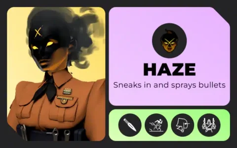 Deadlock hero Haze character card